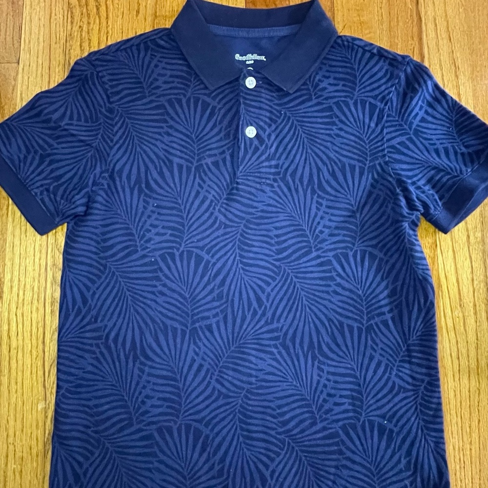 Blue Floral Collar Shirt